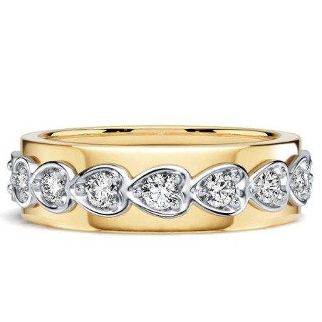 Italo Two Tone East West Round Cut Eternity Wedding Band For Women