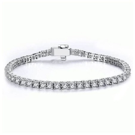 Italo Round Cut Tennis Bracelet For Women Silver Bracelet