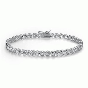 Italo Bezel Created White Sapphire Bracelet