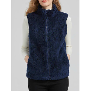 Wool Regular Fit Mock Neck Basic Vest