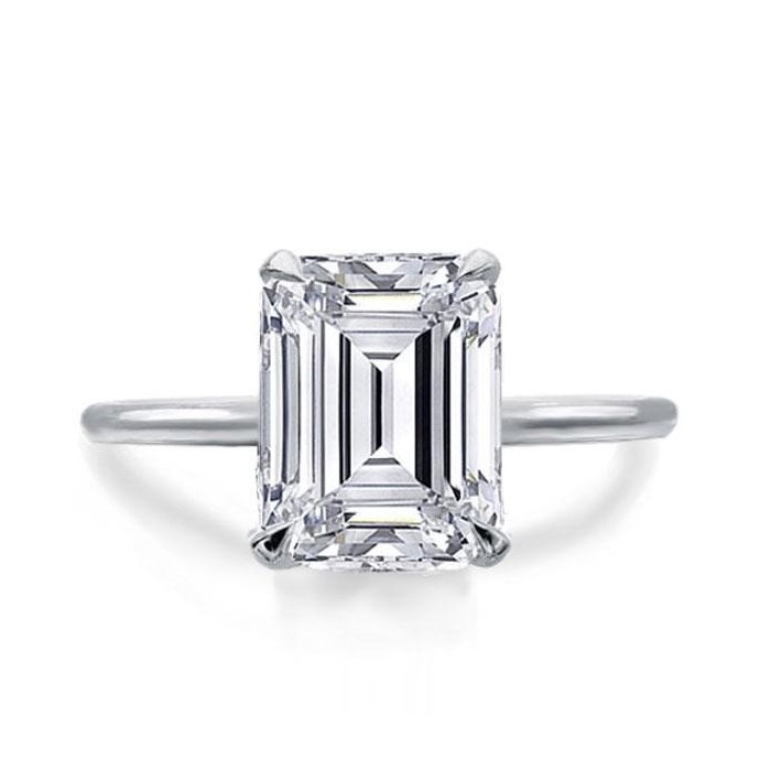 Italo Emerald Cut Engagement Ring Solitaire Ring Affrodable