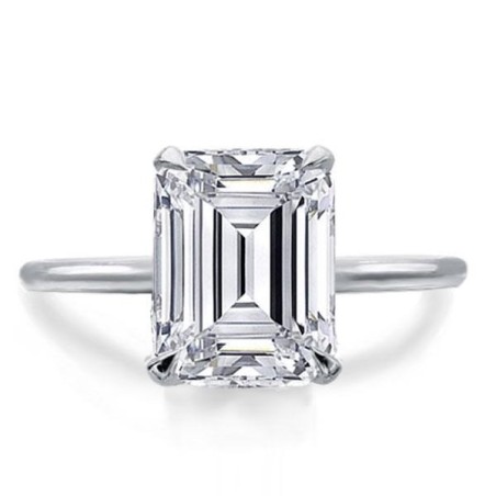 Italo Emerald Cut Engagement Ring Solitaire Ring Affrodable