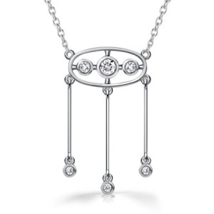 Italo Three-Drop Vintage White Sapphire Pendant Necklace