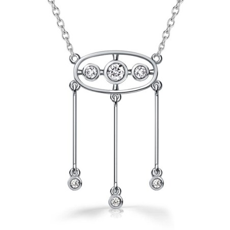 Italo Three-Drop Vintage White Sapphire Pendant Necklace