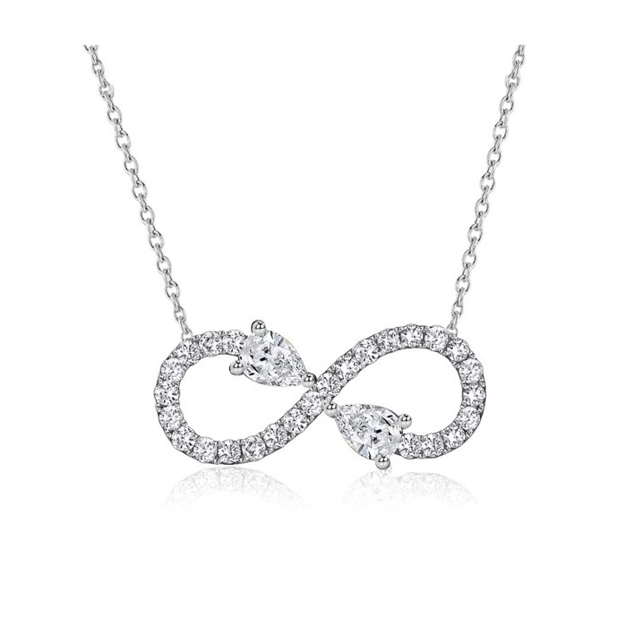 Italo Pear Shaped Infinity Necklace In Sterling Silver