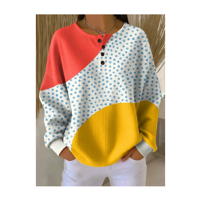 Women Abstract Crew Neck Printing Casual Spring/Fall Long Sleeve Sweatshirt