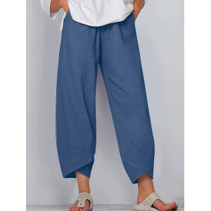 Women Plain Capris Pant Casual Summer Trousers