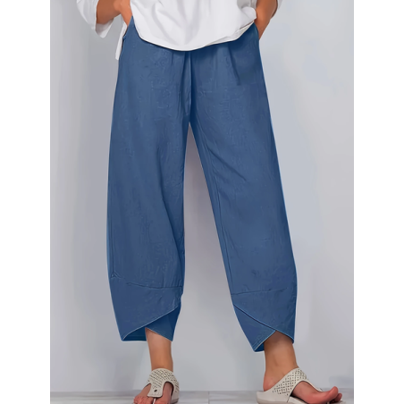 Women Plain Capris Pant Casual Summer Trousers