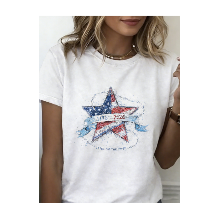 Women Text Letters Short Sleeve Tee T-shirt Crew Neck Printing Casual Graphic Tee Summer Top