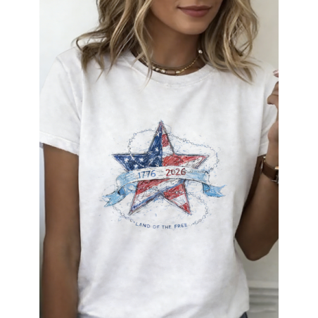 Women Text Letters Short Sleeve Tee T-shirt Crew Neck Printing Casual Graphic Tee Summer Top