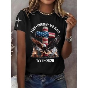 Women Text Letters Short Sleeve Tee T-shirt Crew Neck Printing Casual Graphic Tee Summer Top