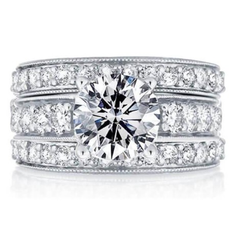 Classic Pave Setting 3PC Wedding Set