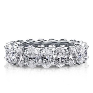 Italo Oval Cut Band Ring Eternity Wedding Band For Women
