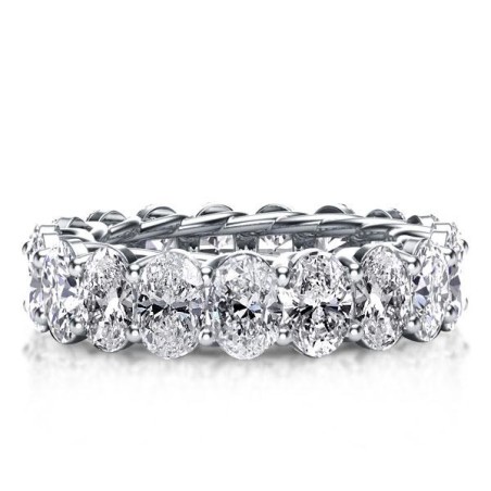 Italo Oval Cut Band Ring Eternity Wedding Band For Women
