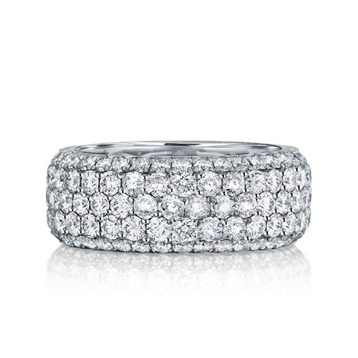 Italo Five Row Eternity Created White Sapphire Wedding Band