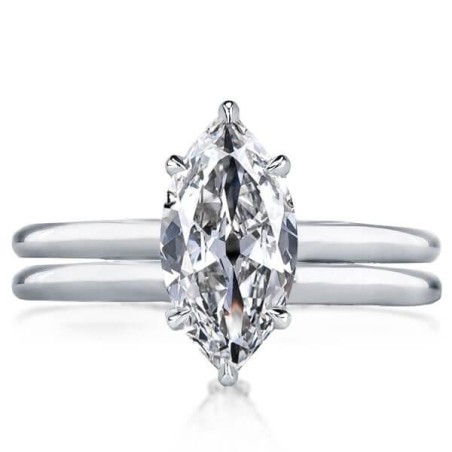 Italo Solitaire Created White Sapphire Bridal Set