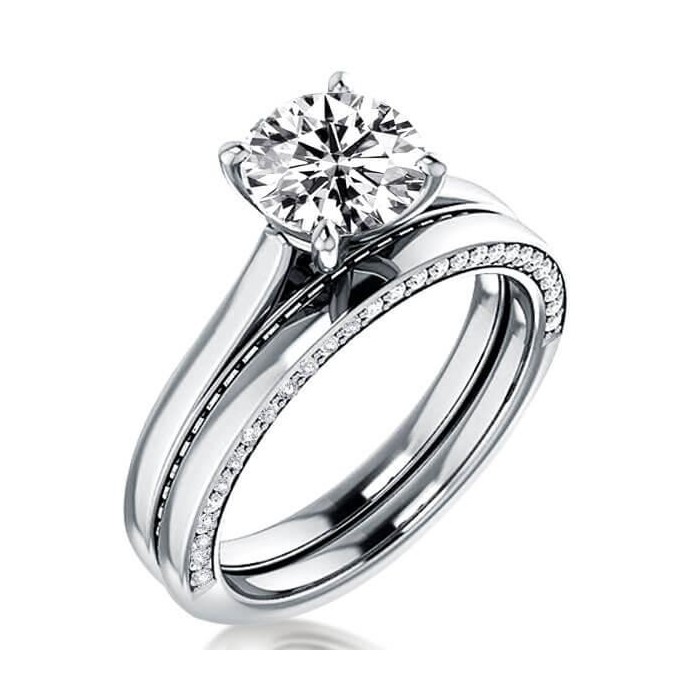 Italo Solitaire Engagement Rings Sets In Sterling Silver