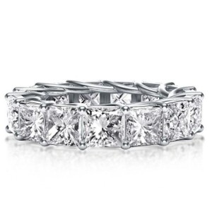 Princess Cut Eternity Wedding Band In Sterling Silver Ring