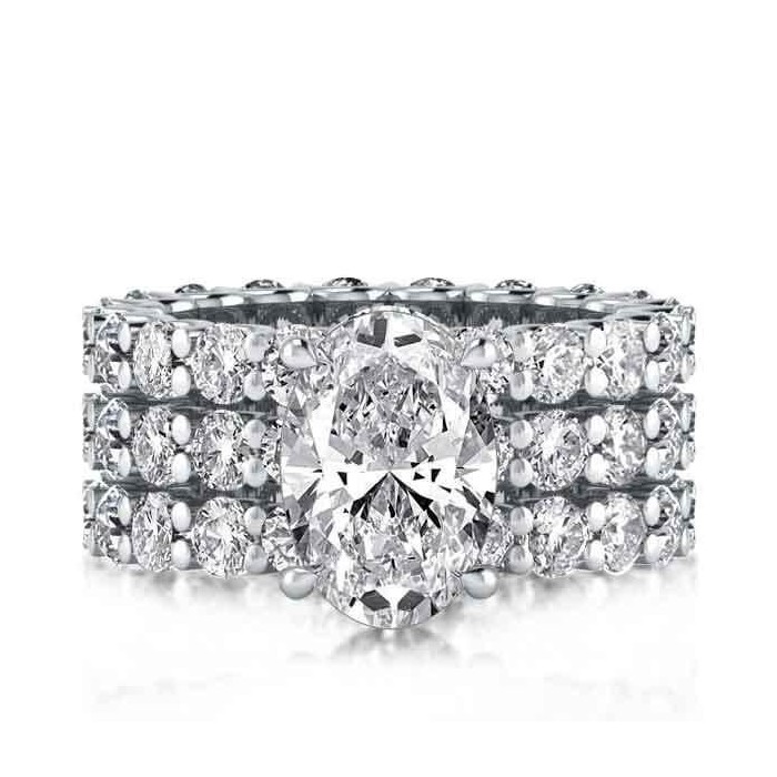 Italo Classic Eternity Created White Sapphire 3PC Wedding Set