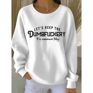 Women Text Letters Crew Neck Printing Casual Spring/Fall Long Sleeve Sweatshirt