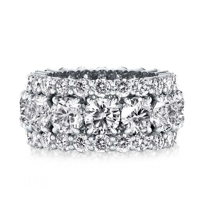 Triple Row Round Wedding Band(7.55 CT. TW.)