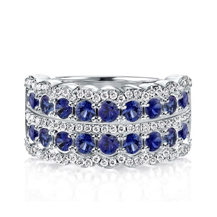 Multi Row Half Eternity Wedding Band(3.65 CT. TW)