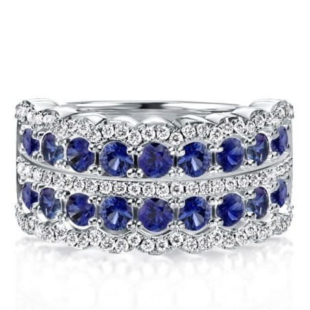 Multi Row Half Eternity Wedding Band(3.65 CT. TW)