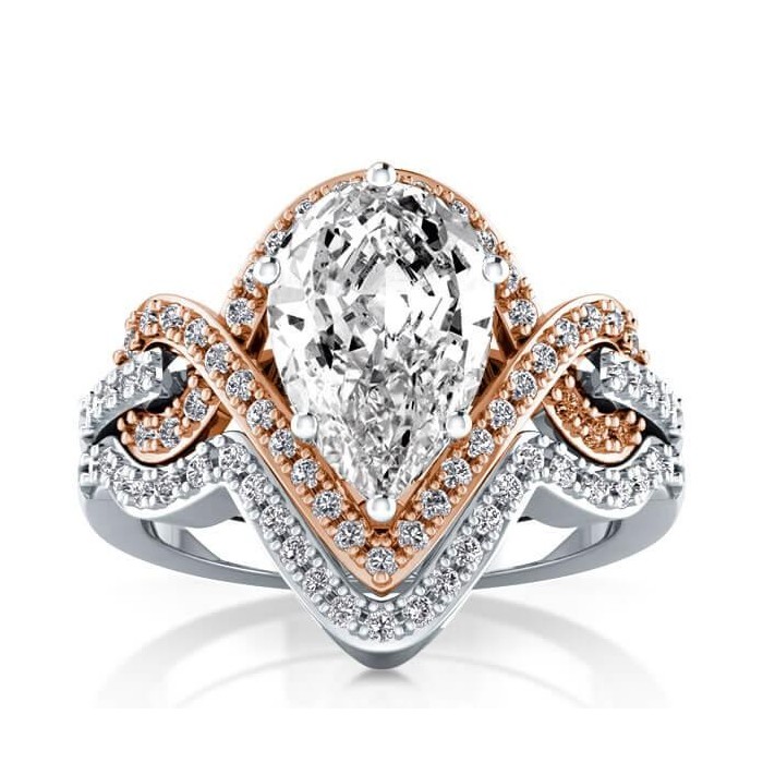 Two Tone Silk Ribbon Knot Bridal Set (2.88 CT. TW.)