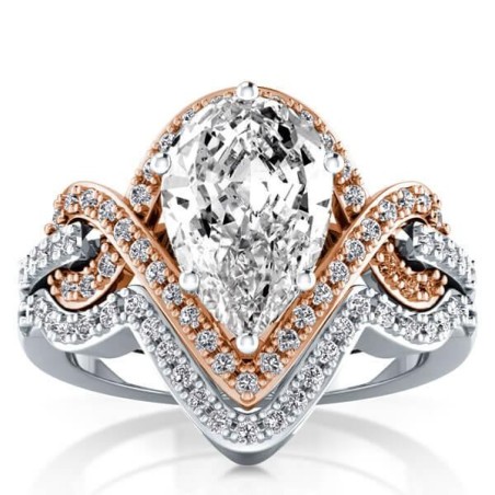 Two Tone Silk Ribbon Knot Bridal Set (2.88 CT. TW.)