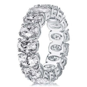 Classic Split Prong Oval Eternity Wedding Band