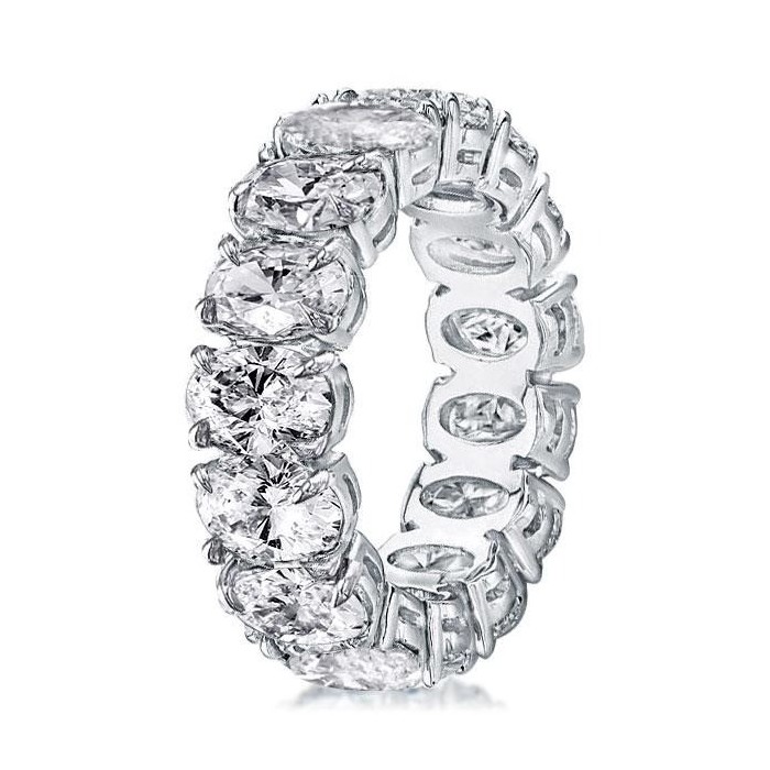 Classic Split Prong Oval Eternity Wedding Band