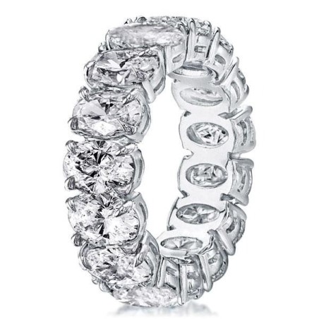 Classic Split Prong Oval Eternity Wedding Band