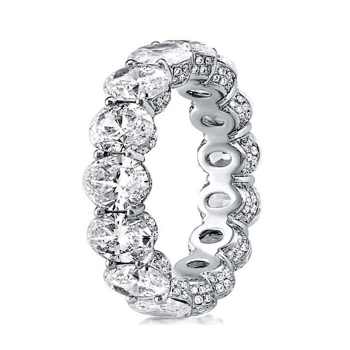 Classic Eternity Shared Prong Oval Cut Wedding Band