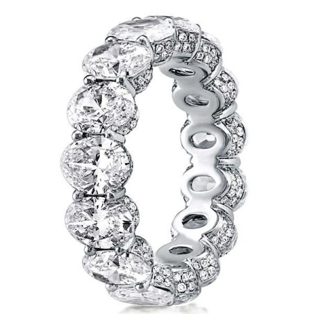 Classic Eternity Shared Prong Oval Cut Wedding Band