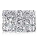 Triple Row Eternity Round & Asscher & Cushion Stackable Band Set