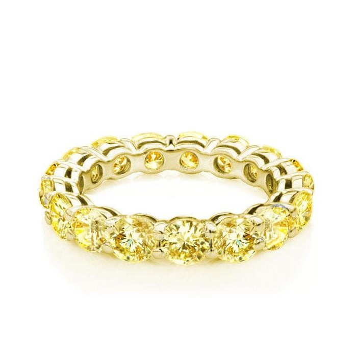 Italo Yellow Sapphire Band Ring Eternity Wedding Band For Women