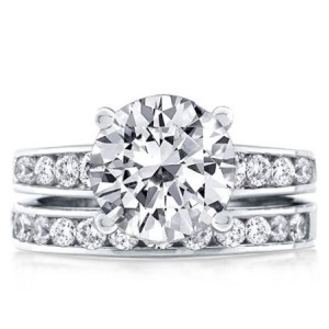 Channel Setting Shank Round Cut Bridal Set
