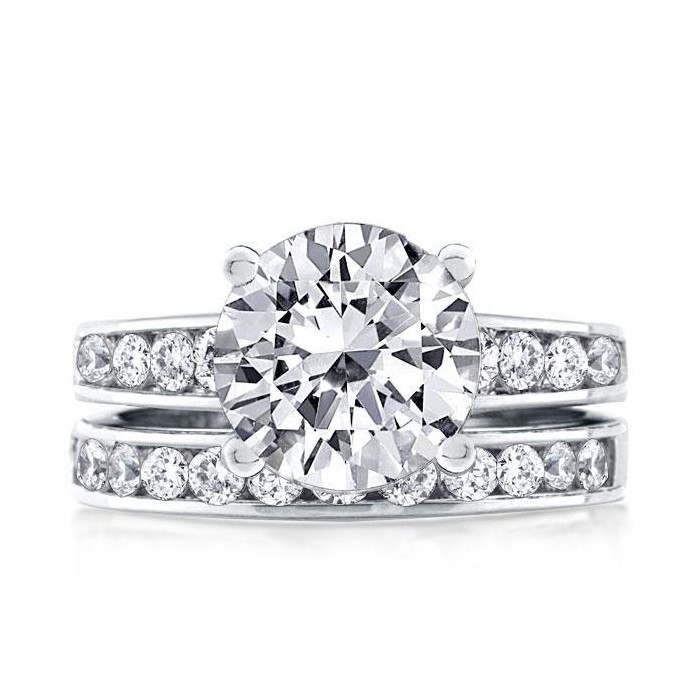 Channel Setting Shank Round Cut Bridal Set