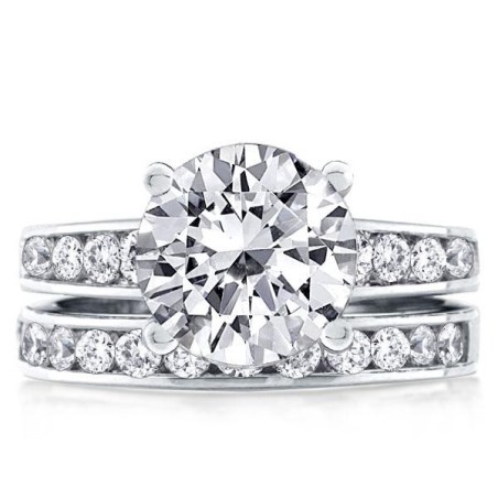 Channel Setting Shank Round Cut Bridal Set