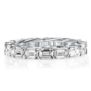 Italo Baguette Wedding Band For Women Emerald Cut Eternity Band