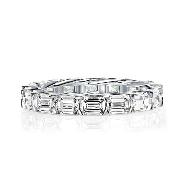 Italo Baguette Wedding Band For Women Emerald Cut Eternity Band