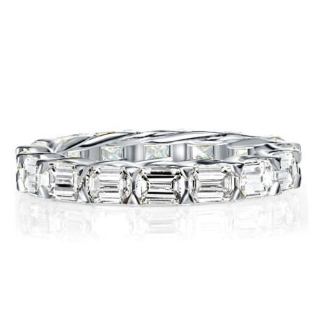 Italo Baguette Wedding Band For Women Emerald Cut Eternity Band