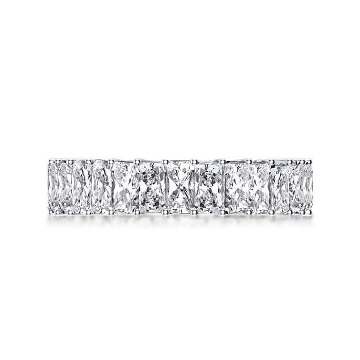 White Eternity Radiant Cut Wedding Band