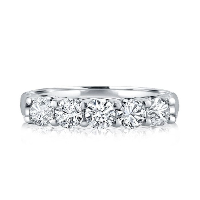 Five Stone Half Eternity Wedding Band