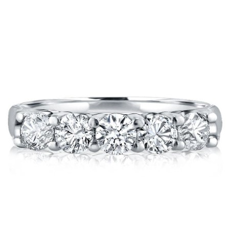 Five Stone Half Eternity Wedding Band