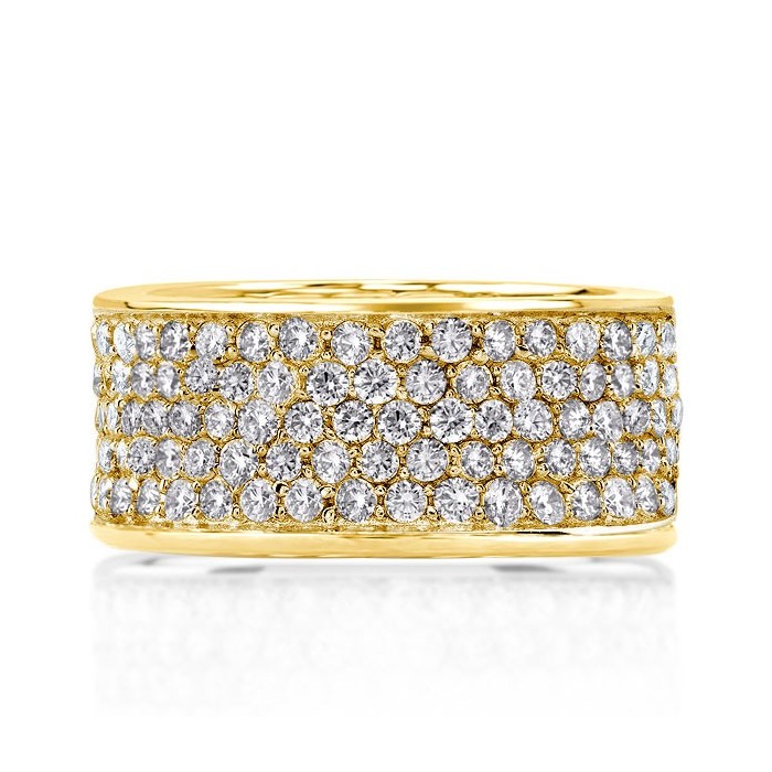 Micro Pave Half Eternity Wedding Band For Women