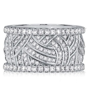 Italo White Sapphire Unique Eternity Wedding Band For Women