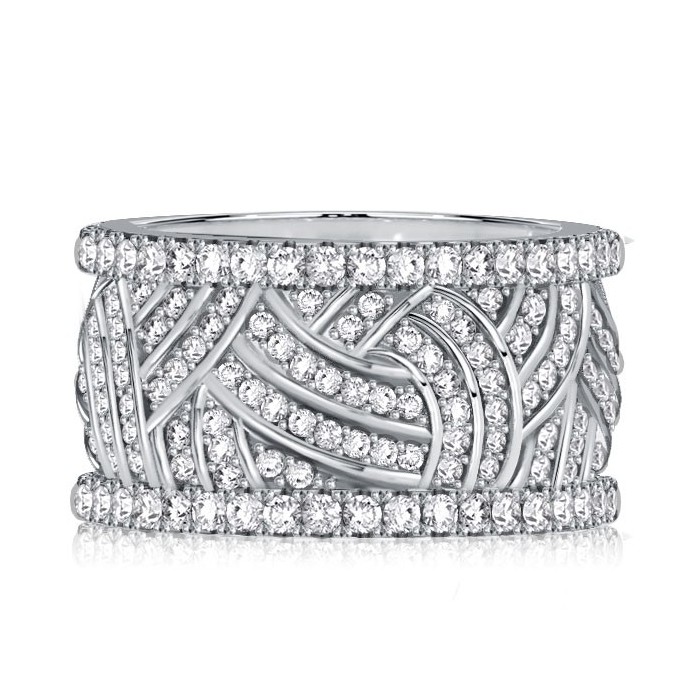Italo White Sapphire Unique Eternity Wedding Band For Women