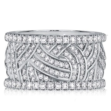 Italo White Sapphire Unique Eternity Wedding Band For Women