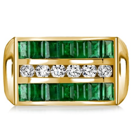 Italo Golden Emerald Ring Emerald Half Eternity Band
